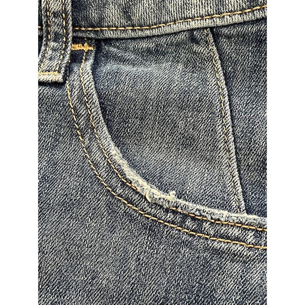 Women’s Size 10 Denim Midi Skirt Medium Wash Utility Button Front A-Line - Picture 7 of 8